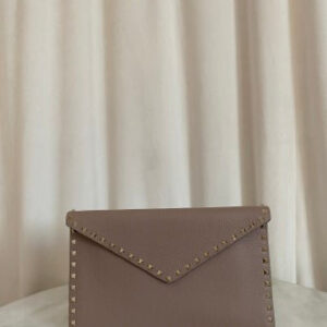 Valentino Nude Envelope Studded Clutch