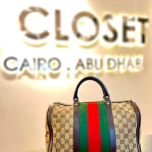 Gucci Tricolor GG Vintage Web Boston Bag