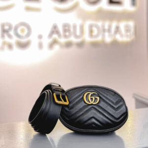 Gucci Black GG Marmont Belt Bag