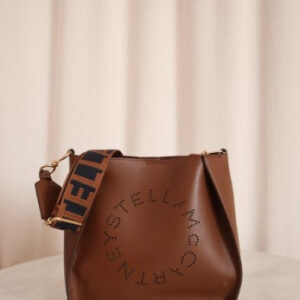 Stella Mccartney Brown Mini Logo Crossbody Bag