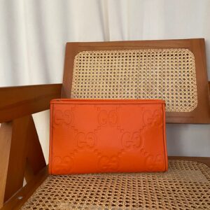 Gucci Orange GG Jumbo Zipper Pouch