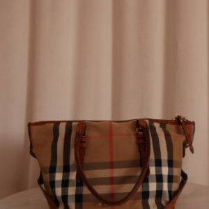 Burberry Brown House Check Bridle Tote Bag