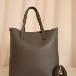 YSL Gray Top Handle Shopping Toy Tote Bag