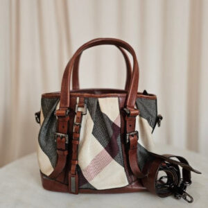 Burberry Brown Mega Check Lowry Tote Bag