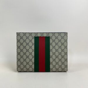 Gucci Ebony Monogram Selleria Web New Cosmetics Pouch