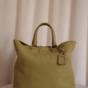 Prada Green Vitello Daino Tote Bag