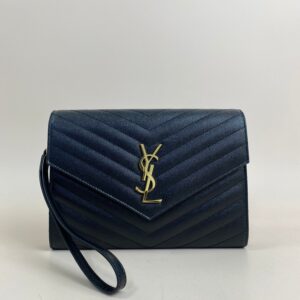 YSL Black Cassandra Flap Pouch