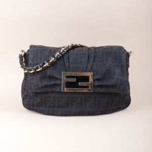 Fendi Black Mia Flap FF Shoulder Bag