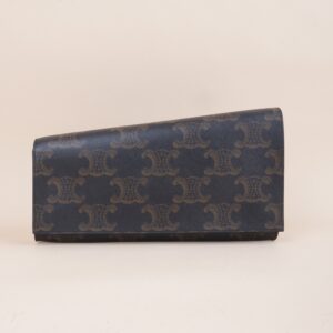 Celine Dark Brown Triomphe Asymmetric Clutch