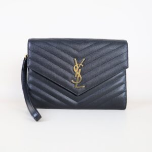 YSL Black Cassandre Flap Pouch