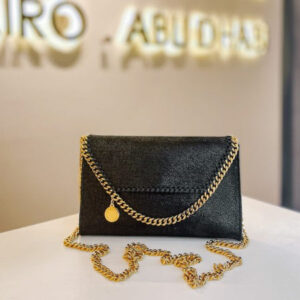 Stella Mccartney Black Falabella Shaggy Deer Small Bag