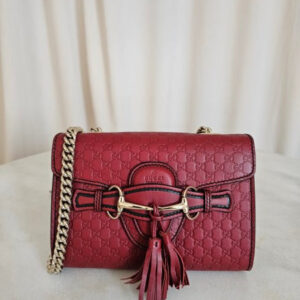 Gucci Dark Red Monogram Emily Bag