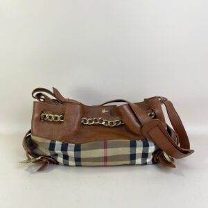 Burberry Camel Margaret Classic House Check Shoulder Bag