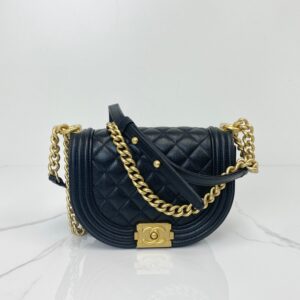 Chanel Caviar Quilted Small Boy Messenger Bag