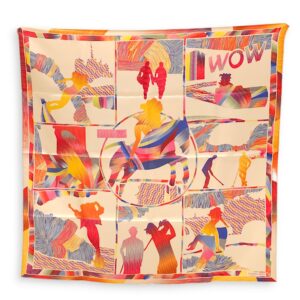 WOW Marble 90 Multi-colour Scarf in Silk