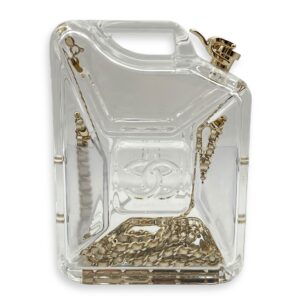 Dubai By Night Jerry Can Evening Bag 12.5x17/13x5cm Crossbody Bag in Plexiglass, lambskin strap, Gold hardware