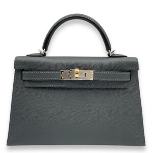 Sellier Kelly 20 Gris Misty in Epsom, Electrum hardware