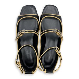 Kristen 37 Black Sandals in Nappa, Palladium hardware