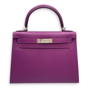 Sellier Kelly 28 Anemone in Epsom, Palladium hardware