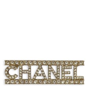 CC All Crystal Logo Silver Hardware Brooch