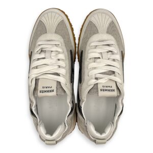 Jet 35.5 Ecru-Noir Sneakers in Suede Leather