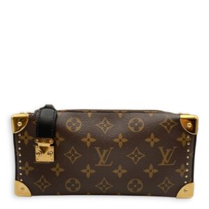 Slim Trunk Brown Monogram Crossbody Bag in Canvas, Gold hardware