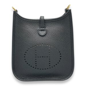 Evelyne Mini Black in Clemence, Gold hardware