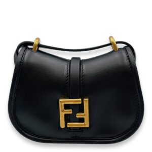 C'mon Nano Black Belt Bag in Calfskin, Gold hardware