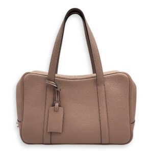 Paris Beige Top Handle Bag in Calfskin, Silver hardware