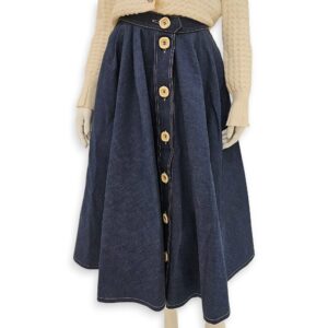 Denim Flare Skirt 38 Blue Ready-To-Wear