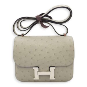 Constance 18 Blue Glacier in Ostrich, Palladium hardware