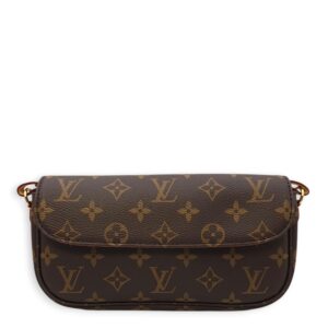 Monogram Brown Wallet on Chain in Canvas, Gold hardware