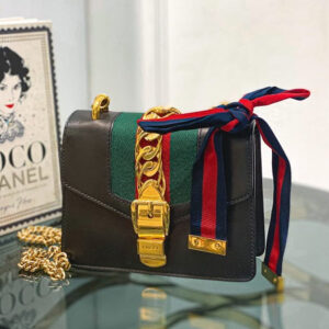 Gucci Black Sylvie Chain Crossbody Bag