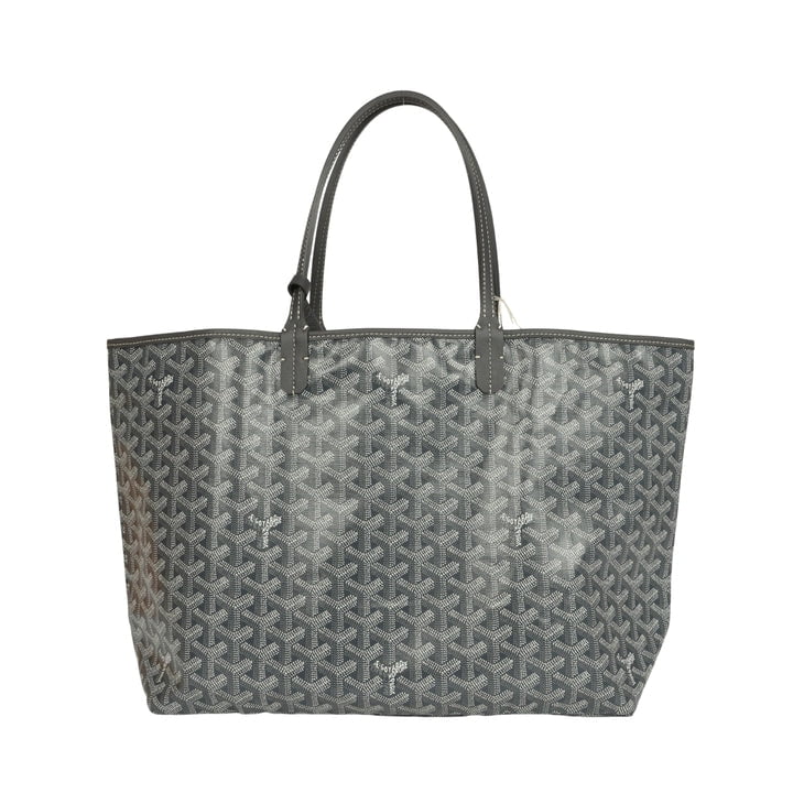 Goyard Goyardine Canvas Grey Hand-Painted Saint Louis PM Tote Palladium Hardware - Image 6