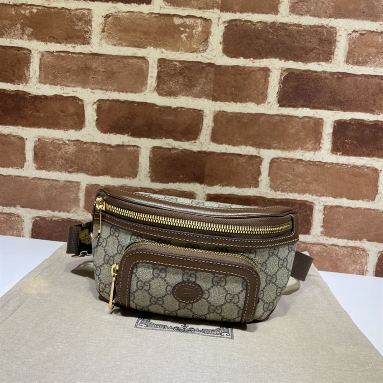 Belt bag with Interlocking G Brown leather - Image 3