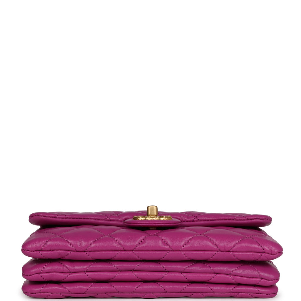 Chanel Small Crush Flap Bag Purple Shiny Aged Calfskin Brushed Gold Hardware - Image 7