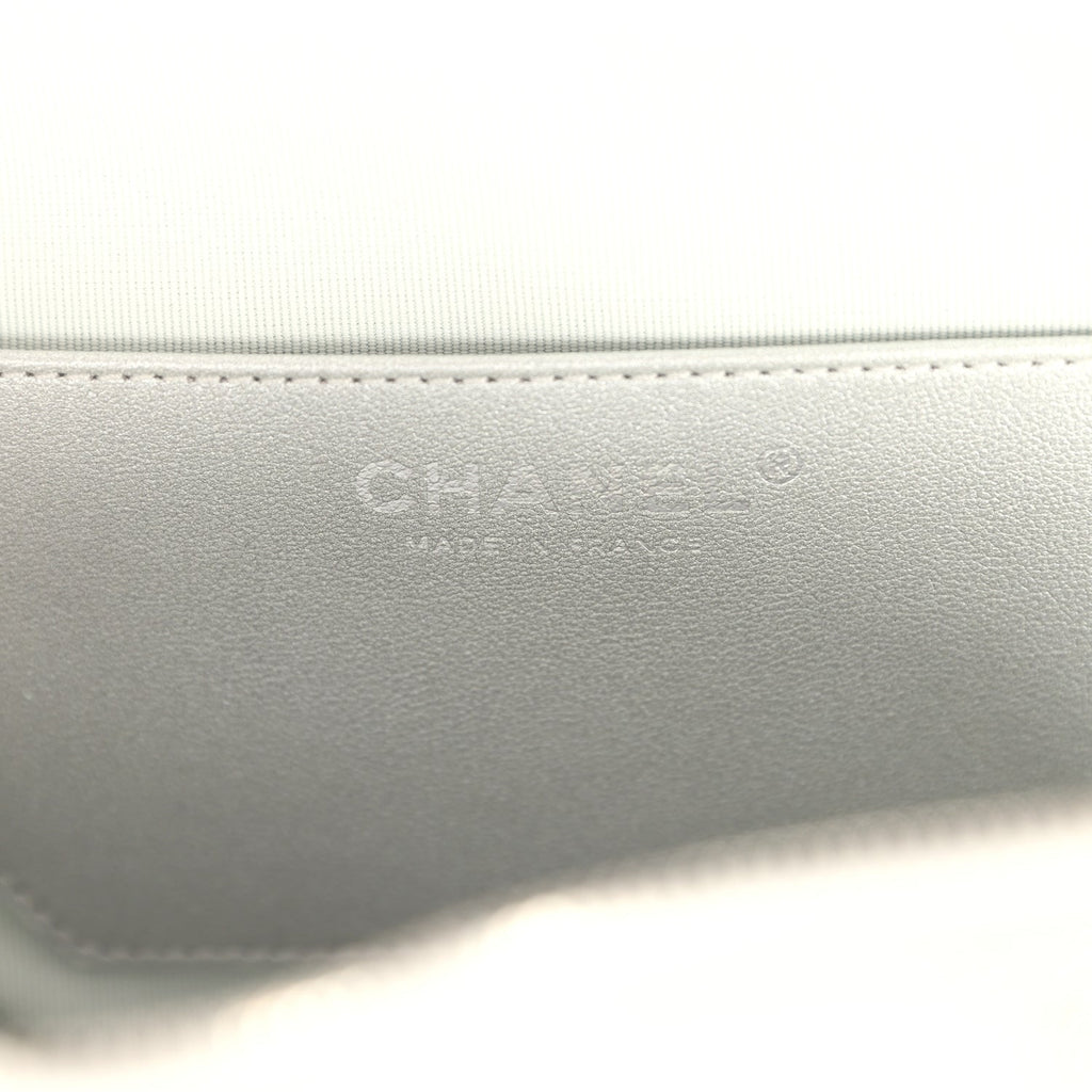 Chanel CC In Love Large Heart Bag with Chain Silver Metallic Lambskin Silver Hardware - Image 10