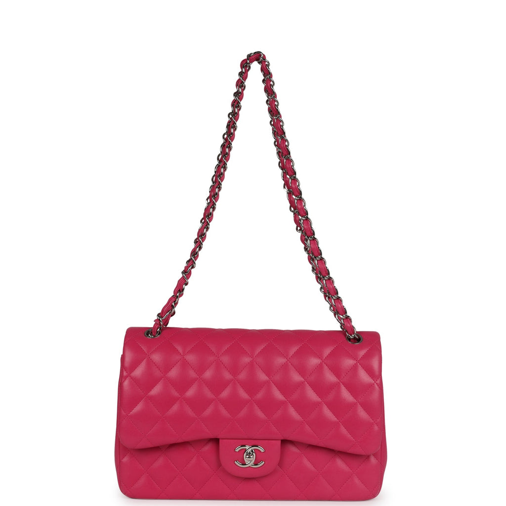 Pre-owned Chanel Jumbo Classic Double Flap Pink Lambskin Silver Hardware - Image 8