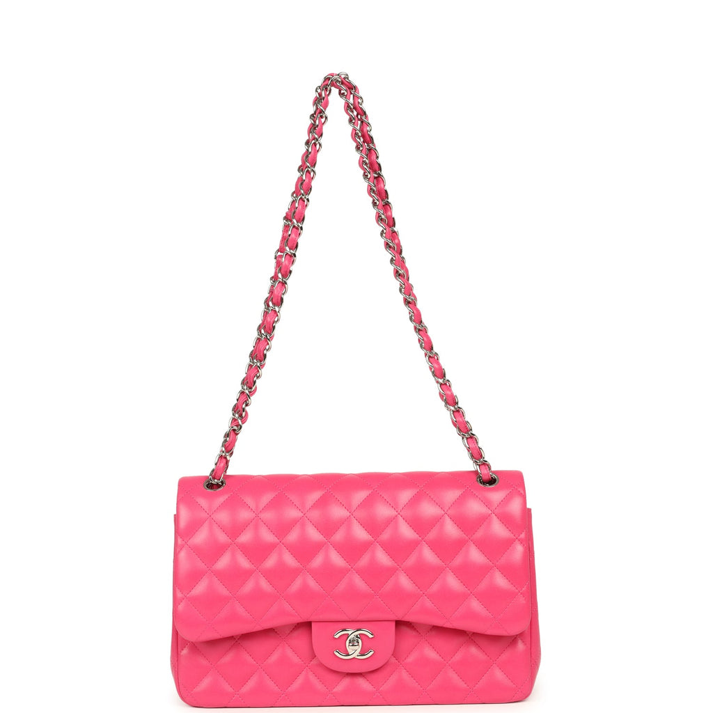 Pre-owned Chanel Jumbo Classic Double Flap Pink Lambskin Silver Hardware - Image 8