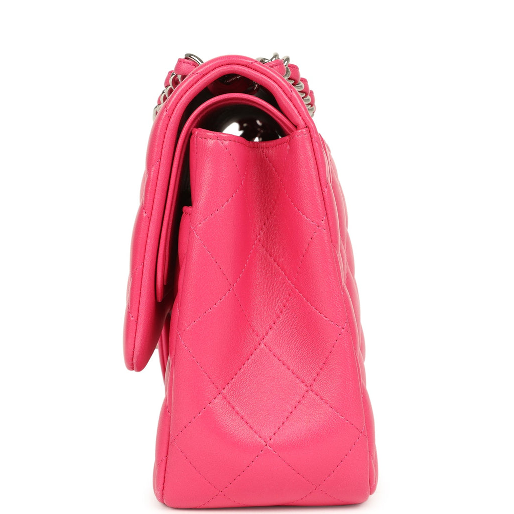 Pre-owned Chanel Jumbo Classic Double Flap Pink Lambskin Silver Hardware - Image 4