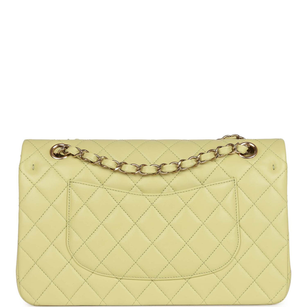 Chanel Medium Classic Double Flap Bag Light Green Lambskin Light Gold Hardware - Image 5