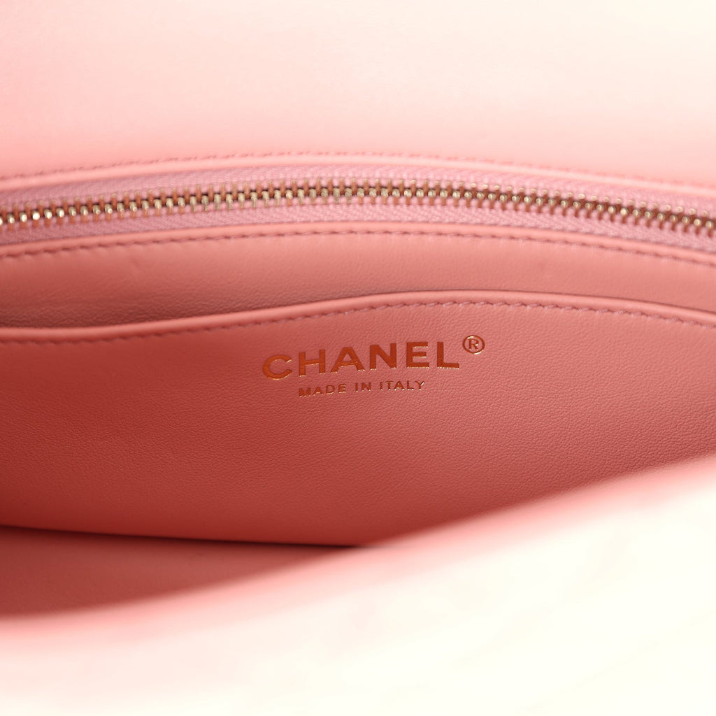 Chanel Mini Pearl Crush Rectangular Flap Dark Pink Lambskin Brushed Gold Hardware - Image 11