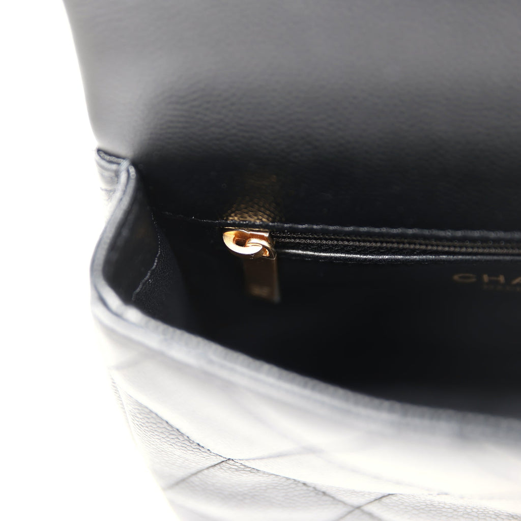 Chanel Mini Sweetheart Crush Square Flap Bag Black Caviar Antique Gold Hardware - Image 12
