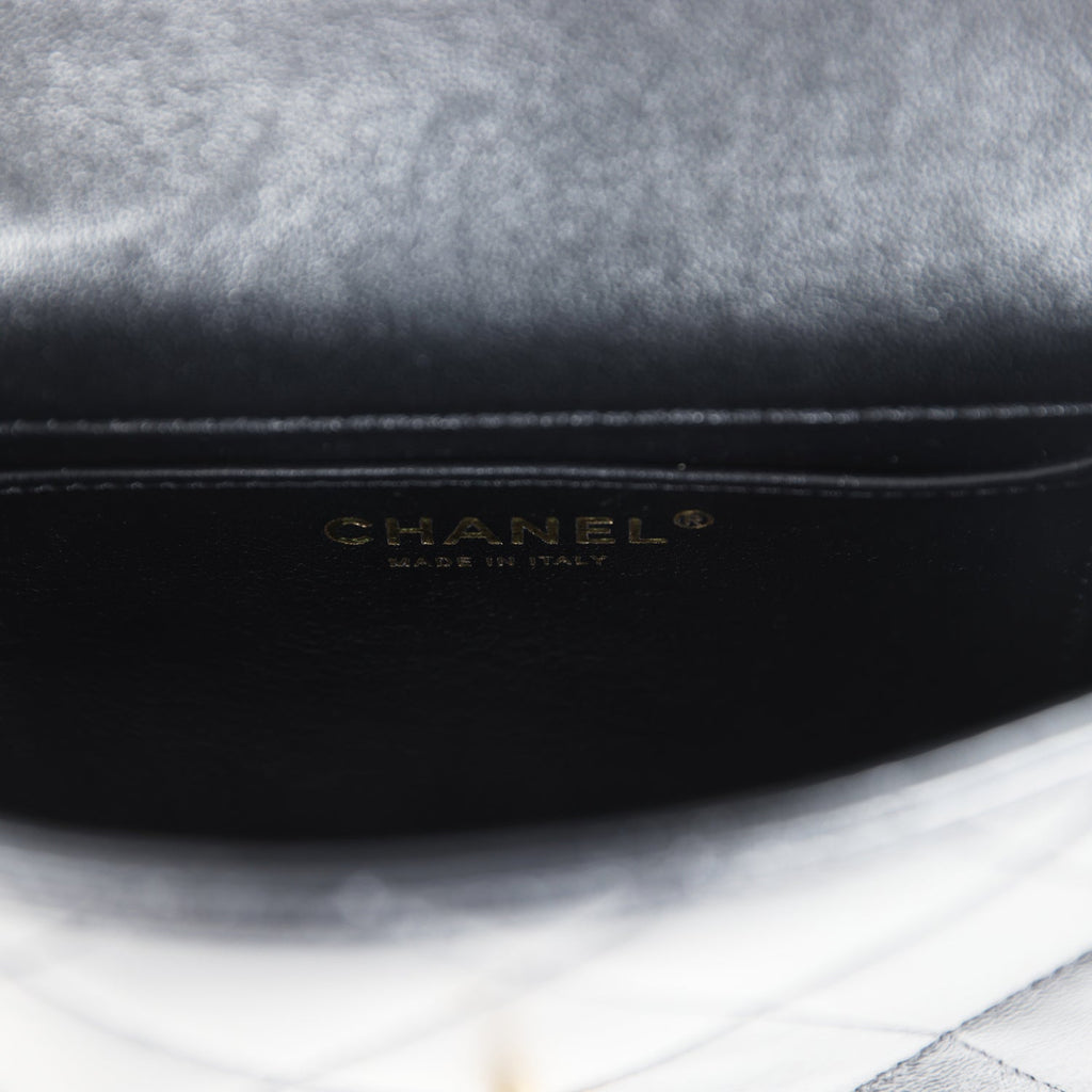 Chanel Mini Sweetheart Crush Square Flap Bag Black Shiny Calfskin Antique Gold Hardware - Image 10