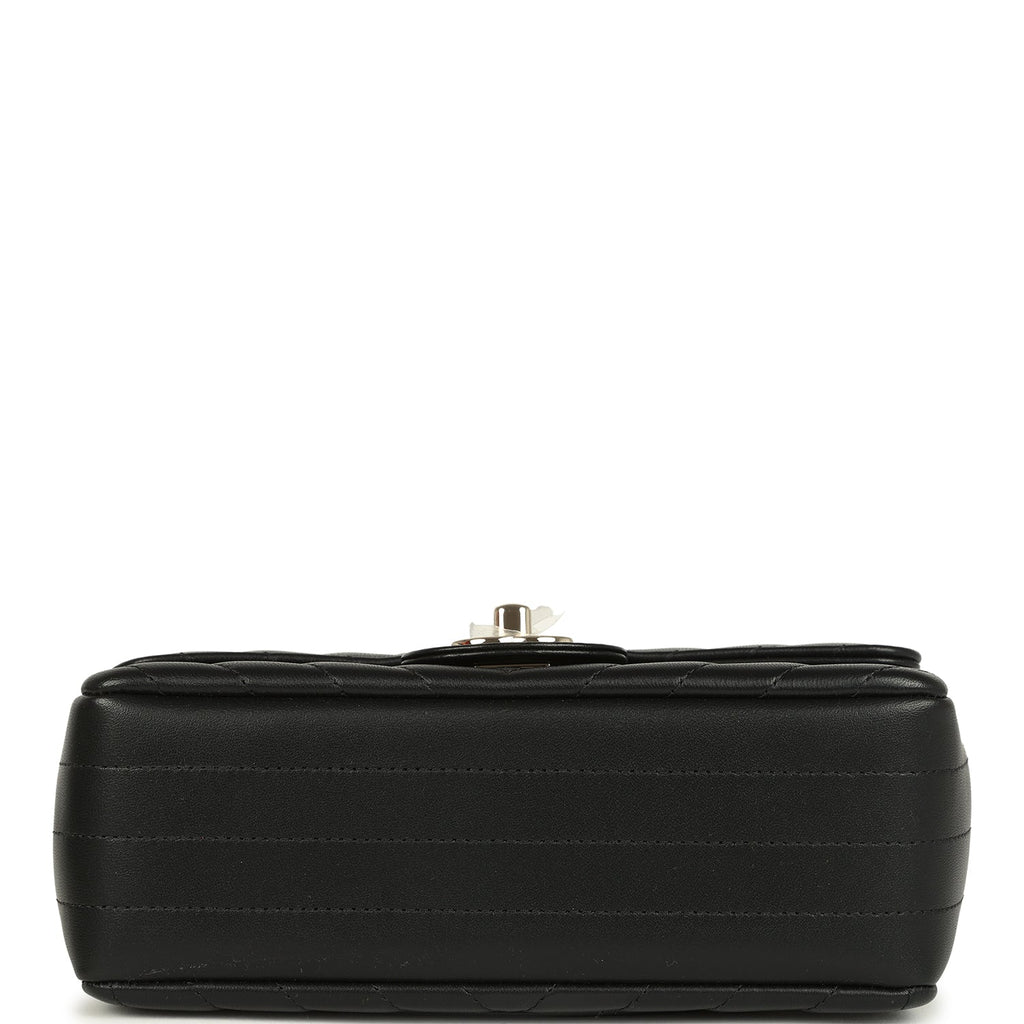 Chanel Mini Chevron Classic Rectangular Flap Bag Black Lambskin Light Gold Hardware - Image 7