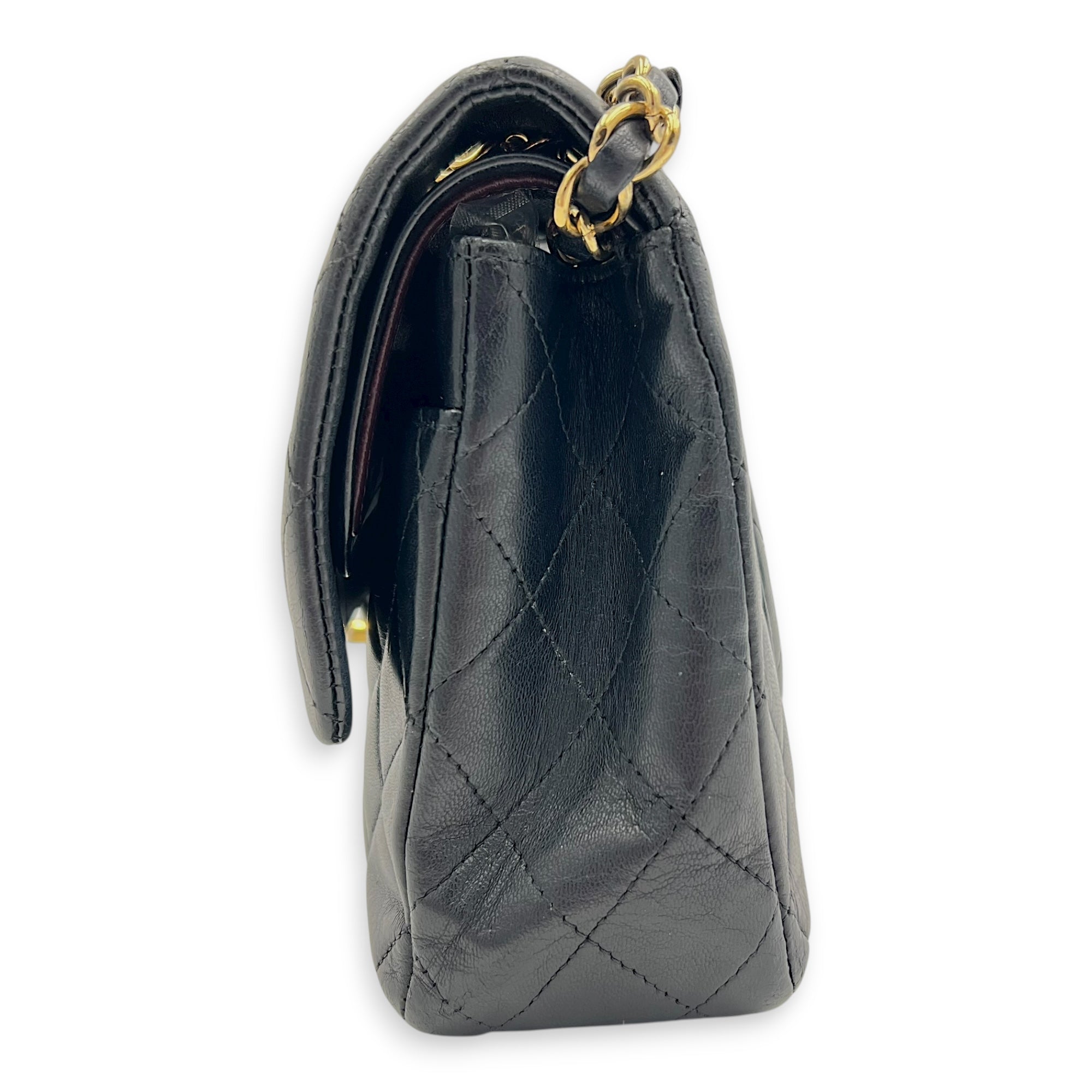 Classic Shoulder Bag Medium Black in Lambskin, Gold hardware - Image 5