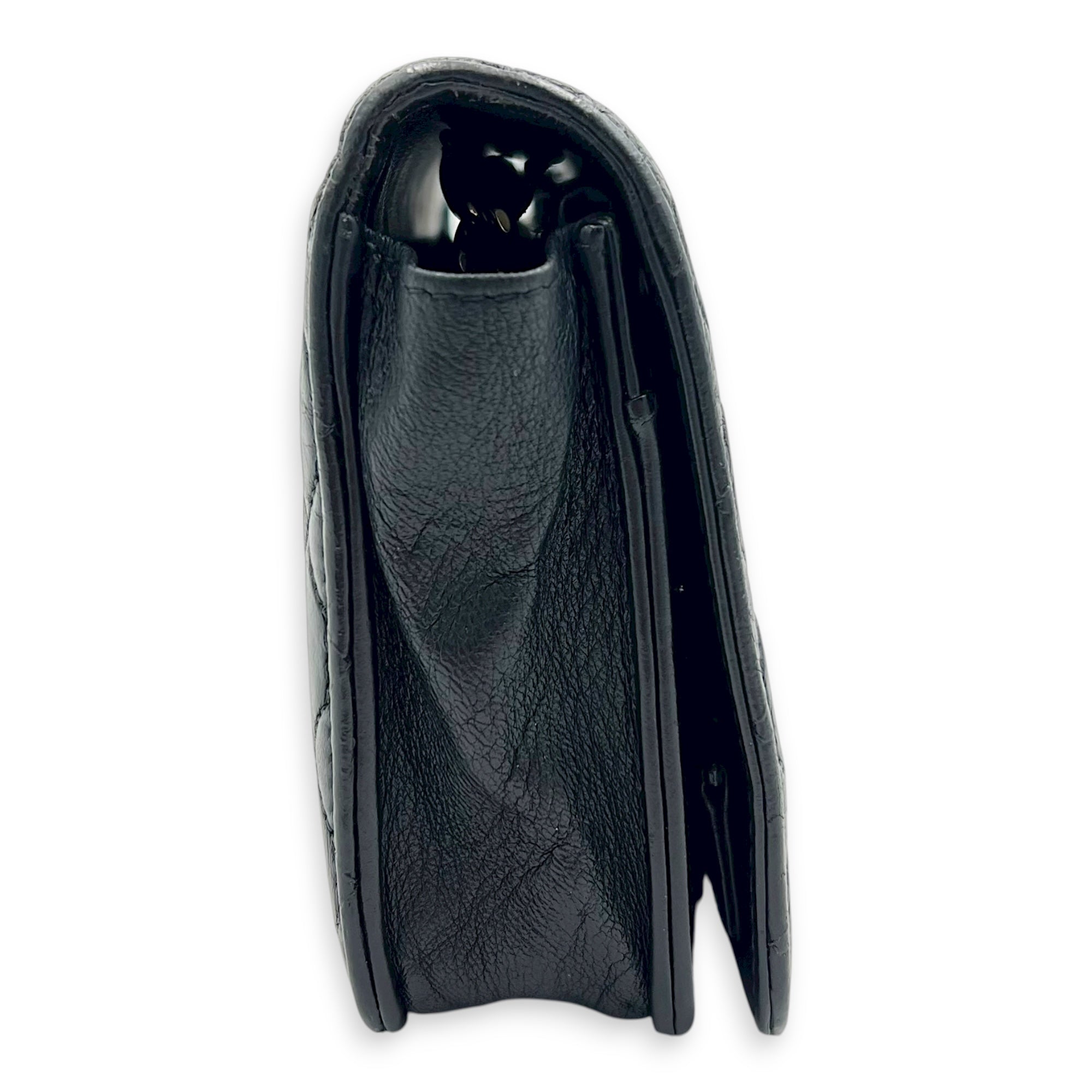 Vintage CC Wallet On Chain Black in Lambskin, Silver hardware - Image 4