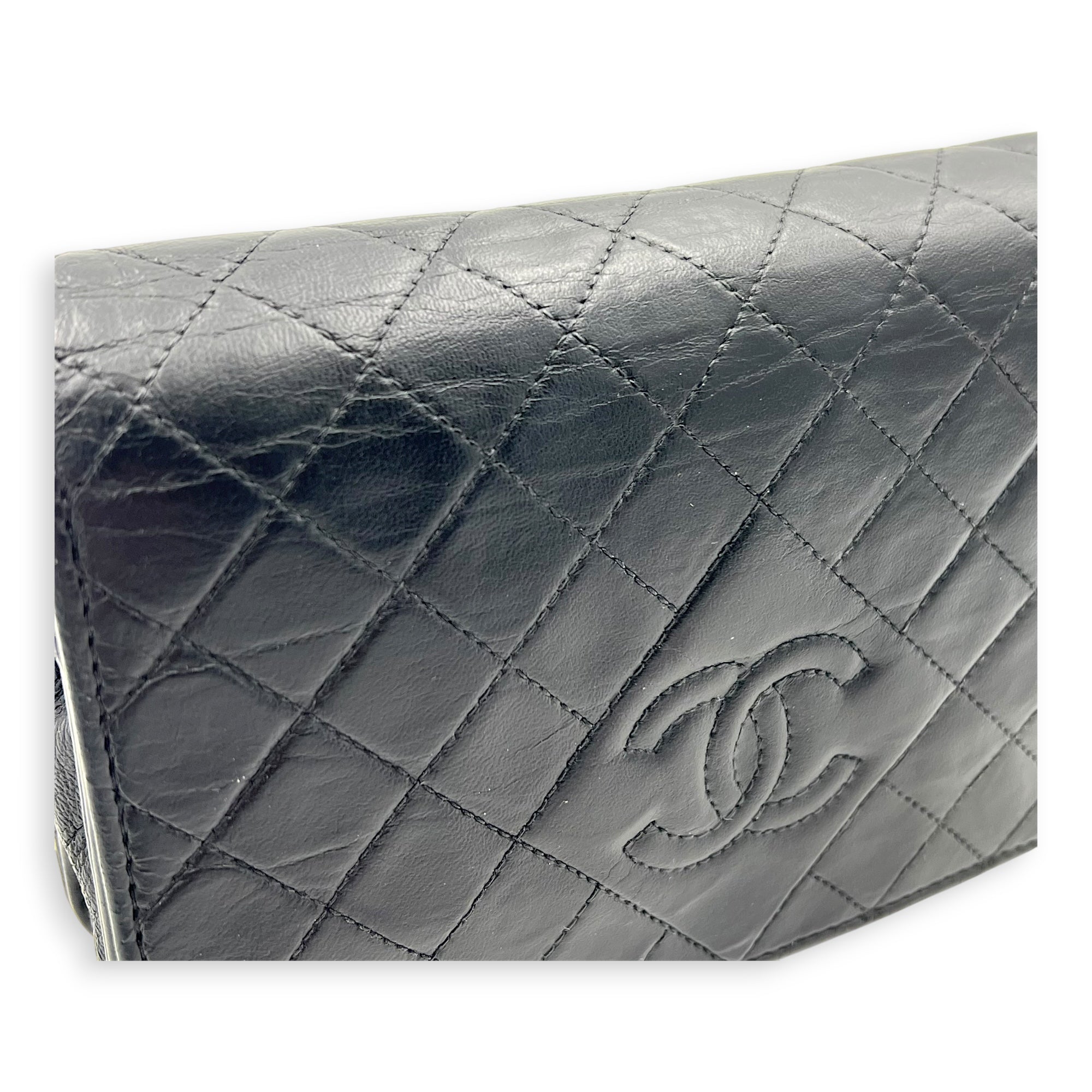 Vintage CC Wallet On Chain Black in Lambskin, Silver hardware - Image 7