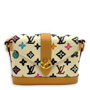 Craggy Wearable Wallet x Tyler The Creator Shoulder Bag White in Monogram Coated Canvas, Gold hardware