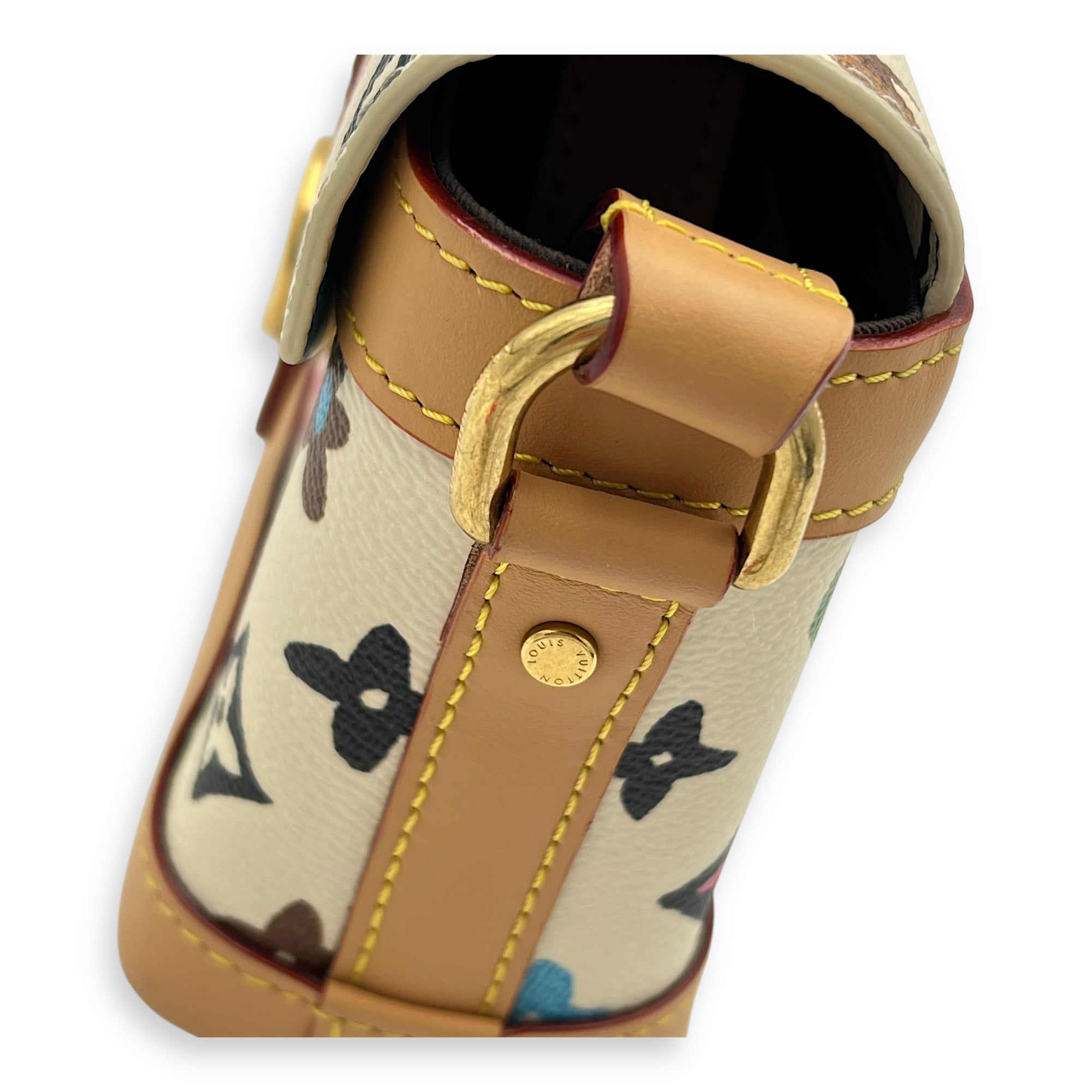 Craggy Wearable Wallet x Tyler The Creator Shoulder Bag White in Monogram Coated Canvas, Gold hardware - Image 11